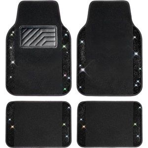 Bling Rhinestones Diamond Universal Waterproof Car Floor Mat, Crystal Sparkling
